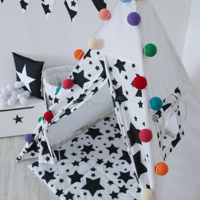 Игровой коврик для вигвама Black Stars, Арт. vv020140