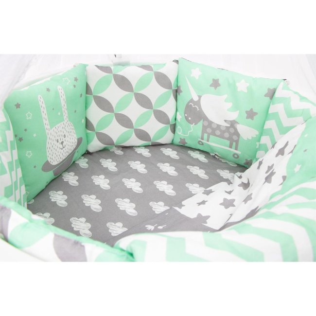 Комплект в кроватку универсальный 17 пр. «BABY BOO MINT»